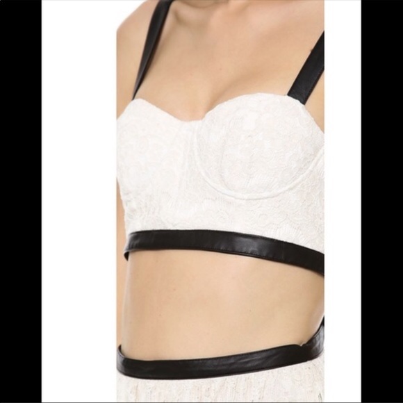 Alice + Olivia lace & leather Sveva Maxi Dress - Picture 3 of 8